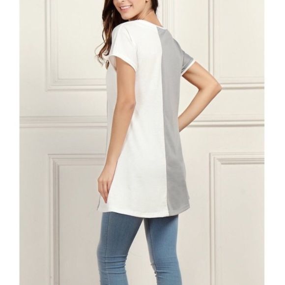 Color Block Tunic Babydoll Dress MEDIUM - Picture 4 of 7